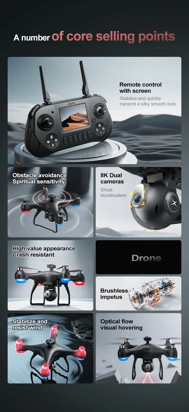 Big Screen 8K ESC Remote Contr - Drone Camera 4K review and price
